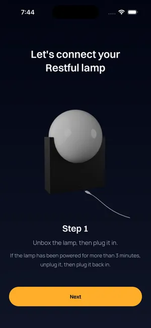 Pairing step 1: plug in the lamp