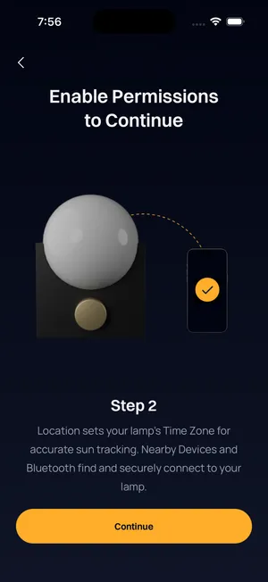 Pairing step 2: enable permissions